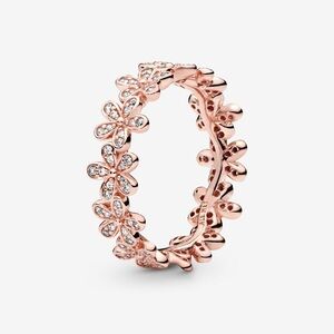 Pandora Rose Gold Flower Ring. Size 7